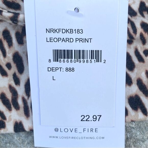 NWT New Love Fire Leopard Print Tiered Swing Tank Top Large Animal Print Jungle - Picture 6 of 8